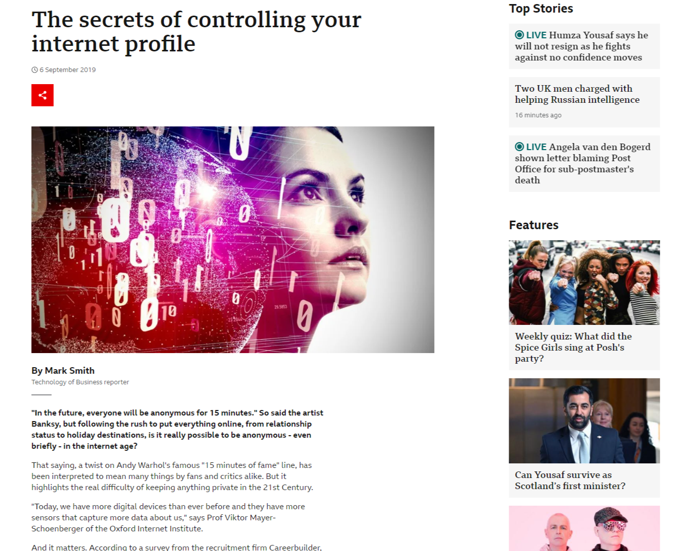 Tony McChrystal - The secrets of controlling your internet profile - BBC News - www.bbc.co.uk Tony McChrystal